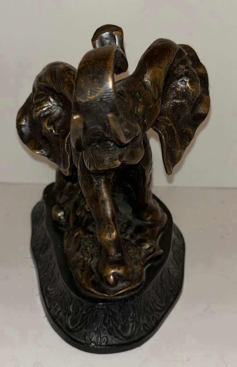 Photo 2 of BRONZED ELEPHANT STATUE 6”x 9.5” H8”