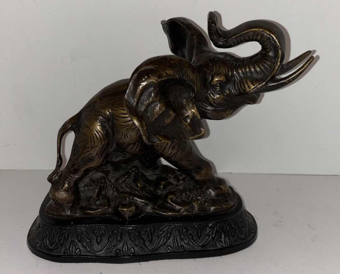 Photo 1 of BRONZED ELEPHANT STATUE 6”x 9.5” H8”