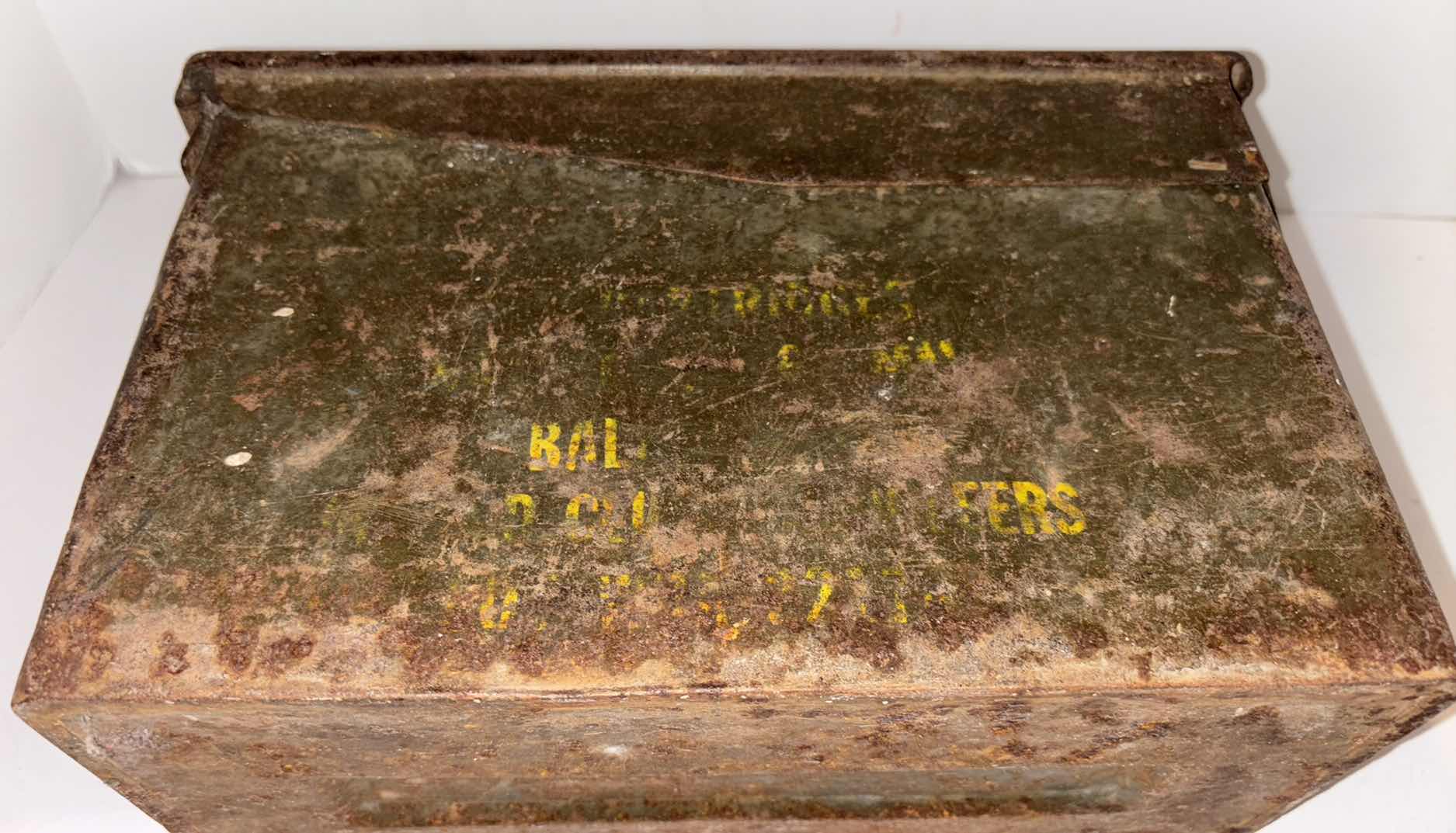 Photo 1 of ANTIQUE .30 CAL AMMO CAN 6” x 11.5” H7.5”