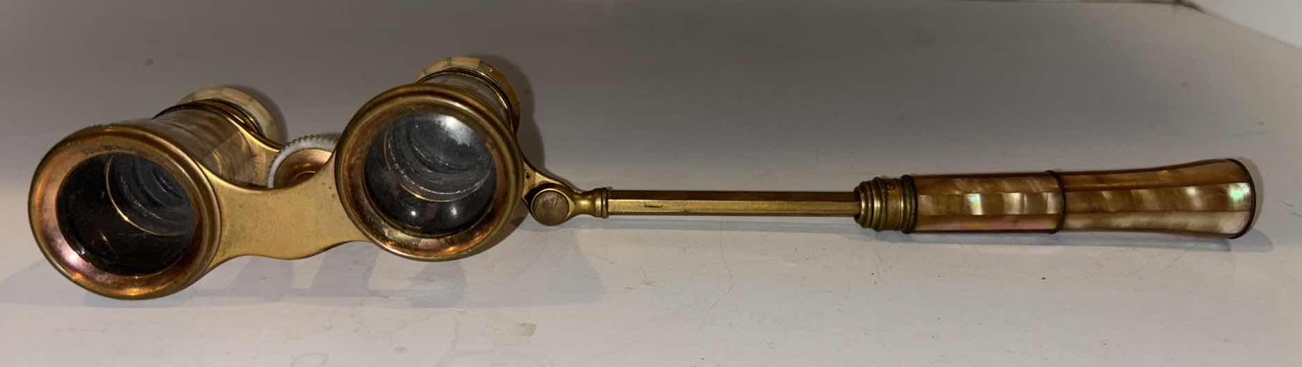 Photo 1 of 19TH CENTURY LEMAIRE FABT PARIS MOTHER OF PEARL ON BRASS OPERA GLASSES