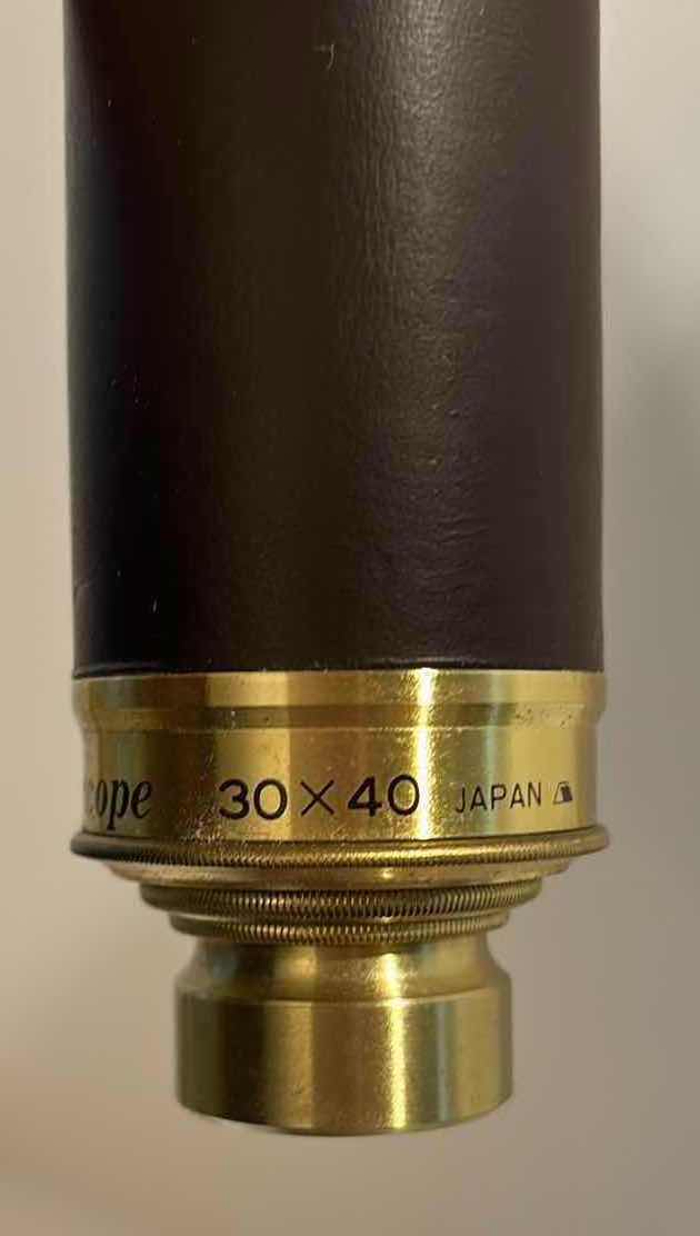 Photo 1 of ANTIQUE TELESCOPE IN WOODEN BOX 30 x 40, JAPAN