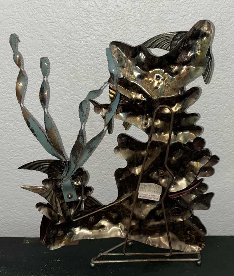 Photo 1 of MID CENTURY MODERN OCEAN FISH & SEAWEED METAL ART SCULPTURE 4” X 13” H15”