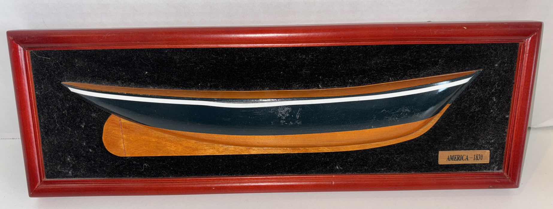 Photo 1 of HALF HULL SHIP MODEL, RAINBOW, 1934 & HALF HULL SHIP MODEL, AMERICA 1830 WALL HANGINGS (2)