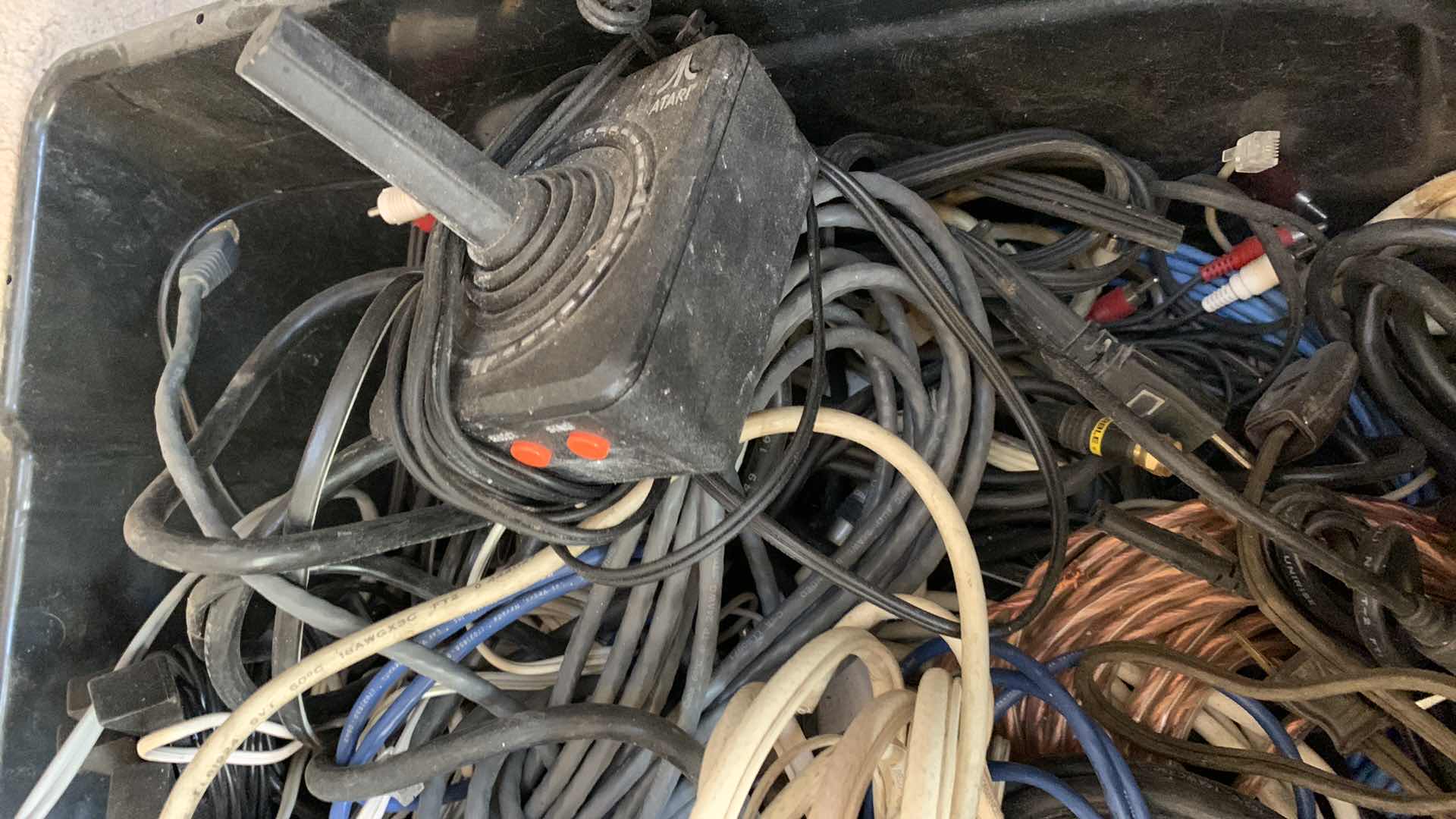 Photo 1 of 2 BINS OF ELECTRONIC ITEMS