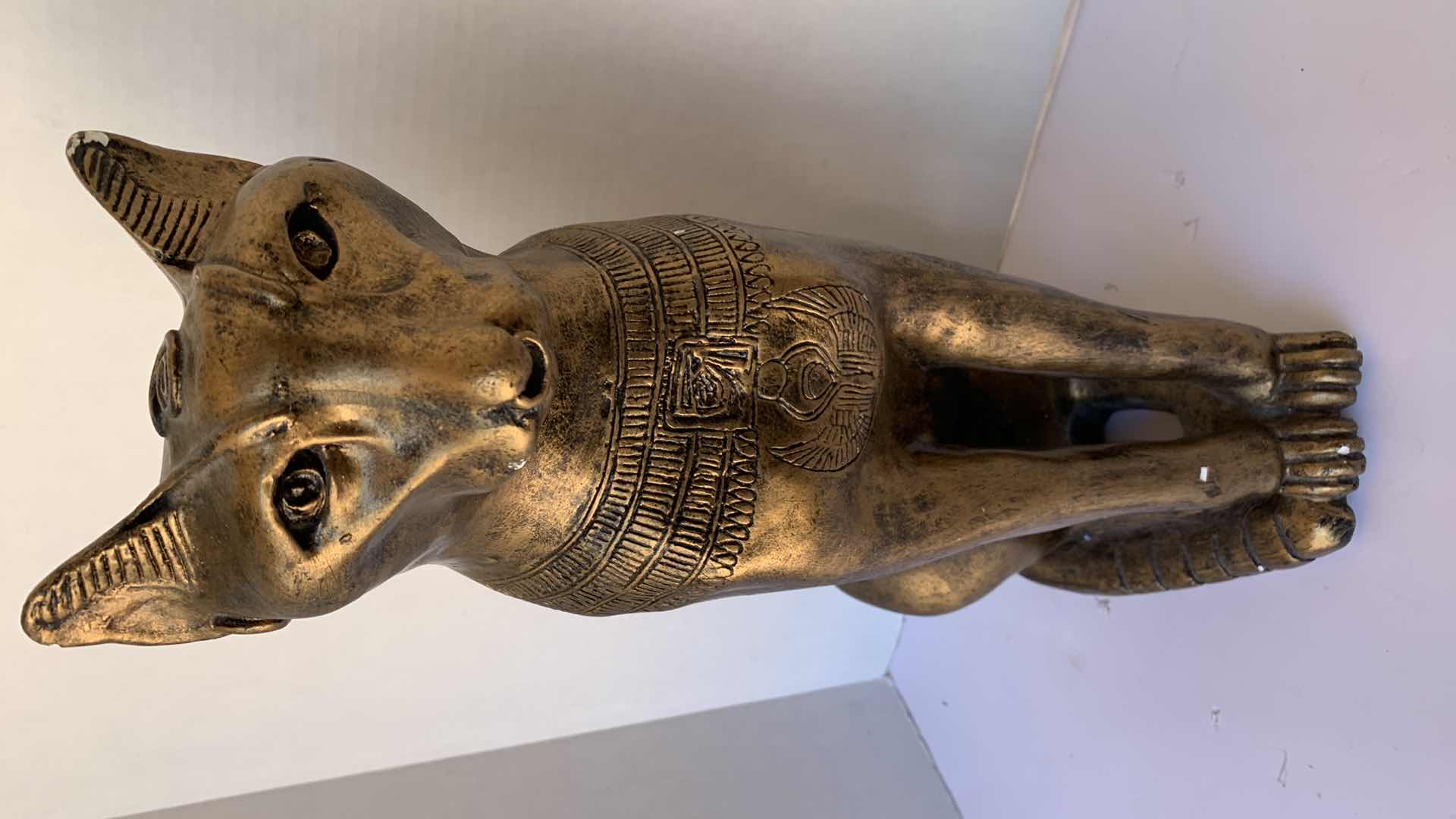 Photo 1 of EGYPTIAN INSPIRED CAT PLASTER STATUE 20” TALL