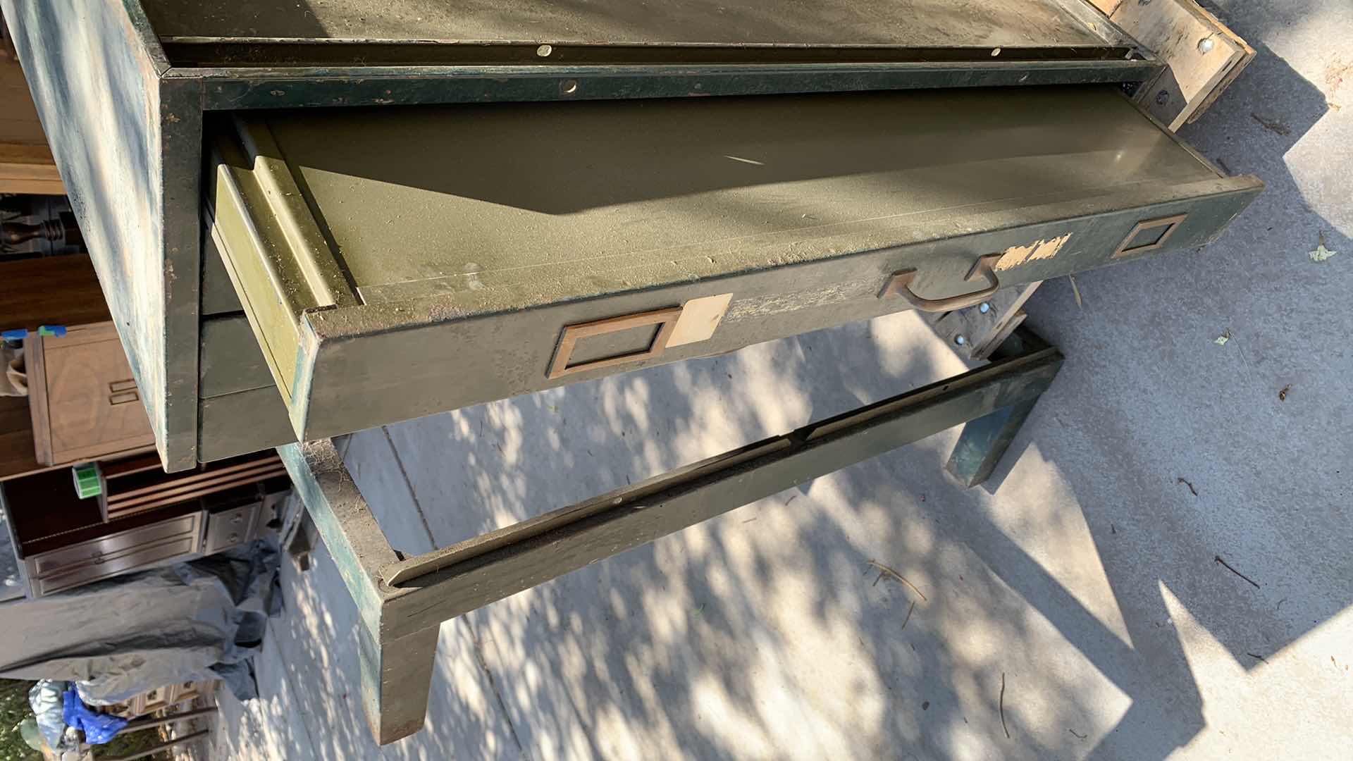 Photo 1 of METAL DOCUMENTS FILE CABINET 27” X 36” H 12” WITH BASE