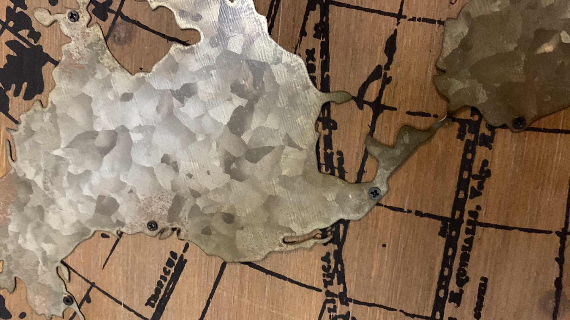 Photo 1 of GLOBE MAP WITH METAL CONTINENTS 24” CIRCUMFERENCE