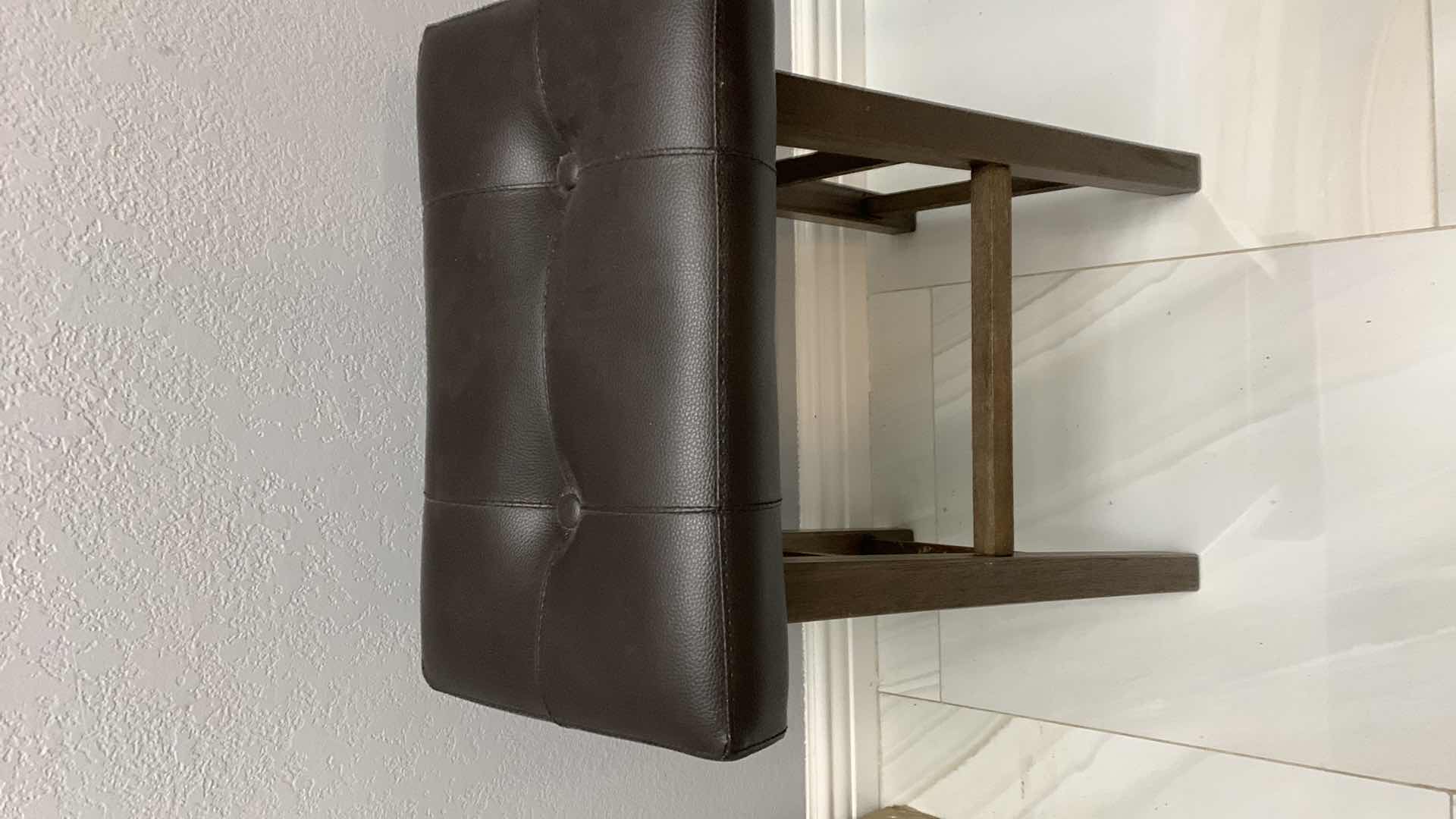 Photo 1 of FAUX LEATHER COUNTER STOOL 18” X 11” H 28”