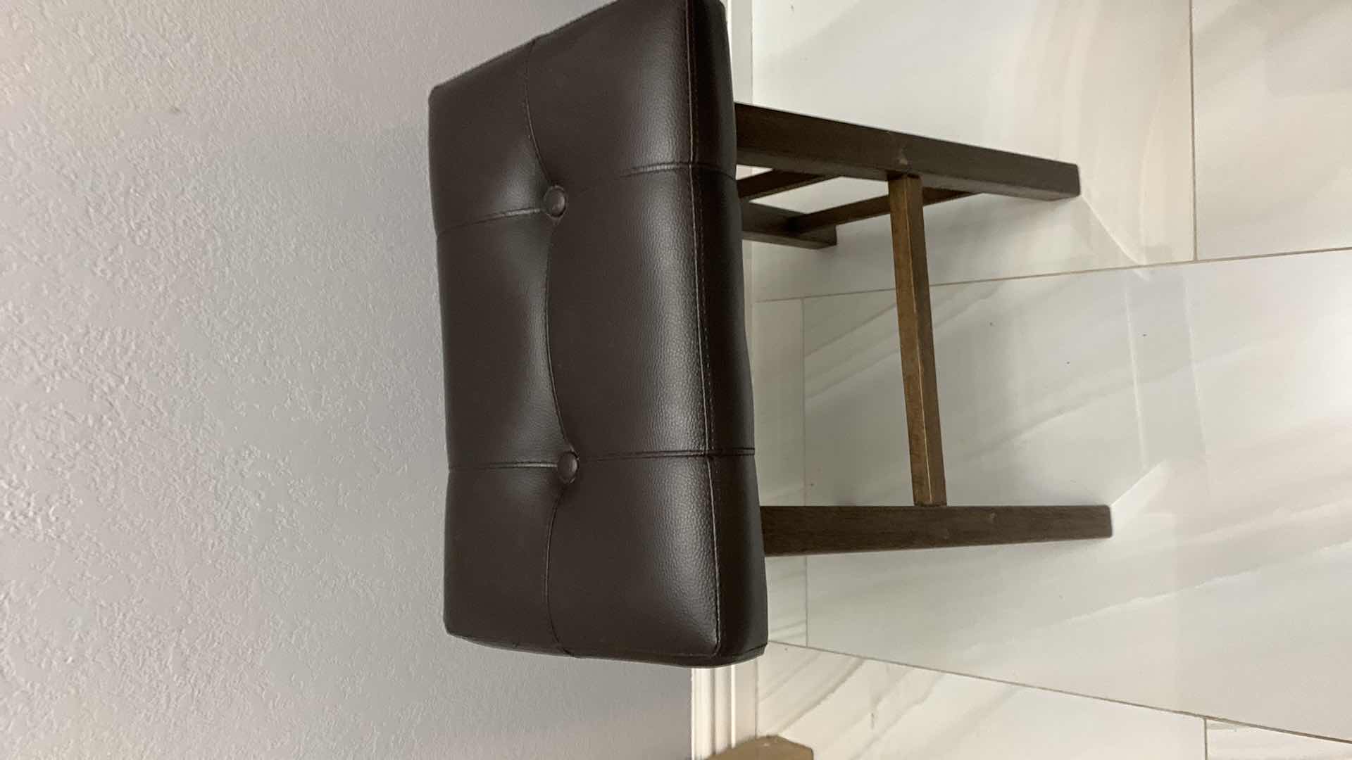 Photo 1 of FAUX LEATHER COUNTER STOOL 18” X 11” H 28”