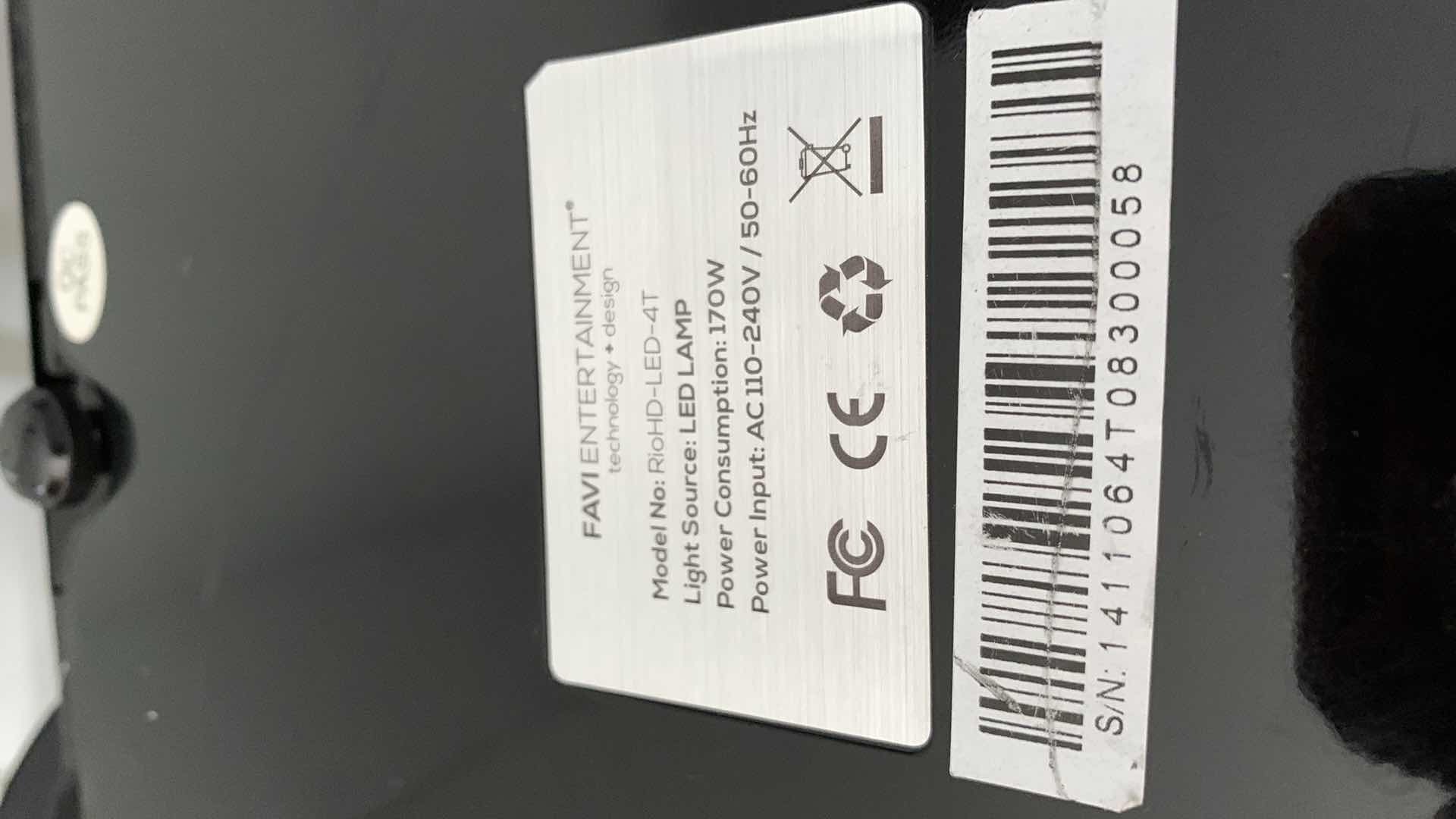 Photo 1 of FAVI ENTERTAINMENT VIDEO PROJECTOR MODEL RIOHD-LED-4T