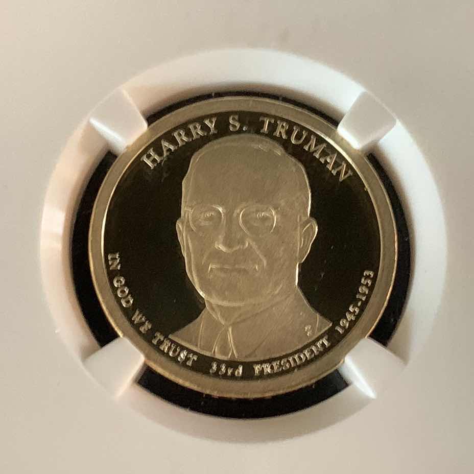 Photo 1 of 2015 THIRTY-THIRD PRESIDENT HARRY S. TRUMAN ULTRA CAMEO $1 COIN