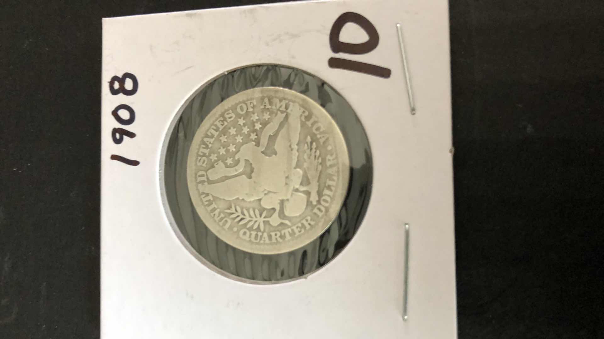 Photo 1 of 1908 UNITED STATES BARBER QUARTER DOLLAR