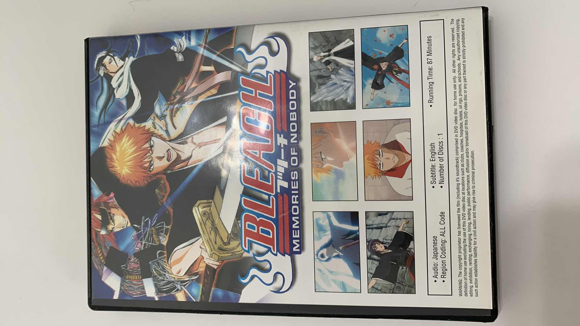 Photo 1 of BLEACH PART 1-8 DVD’S AND “MEMORIES OF NOBODY” MANGA ANIME