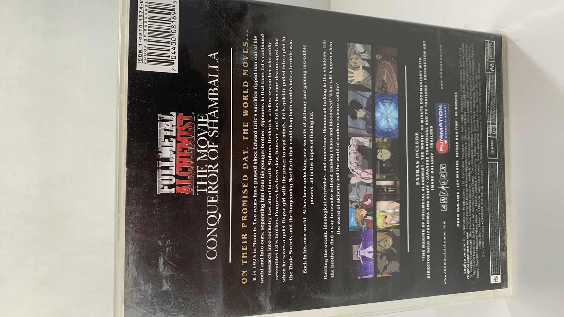 Photo 1 of FULLMETAL ALCHEMIST “THE MOVIE CONQUEROR OF SHAMBALA DVD