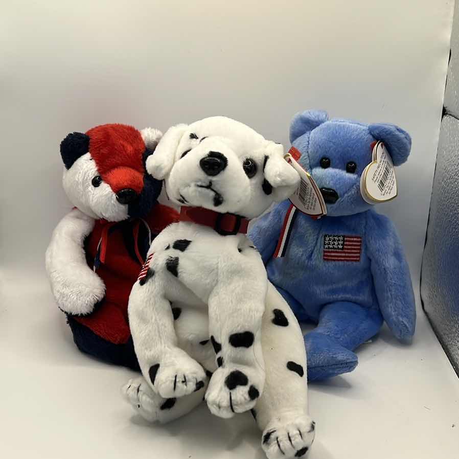 Photo 1 of 3 - TY BEANIE BABIES PATRIOTIC DOG AND BEARS