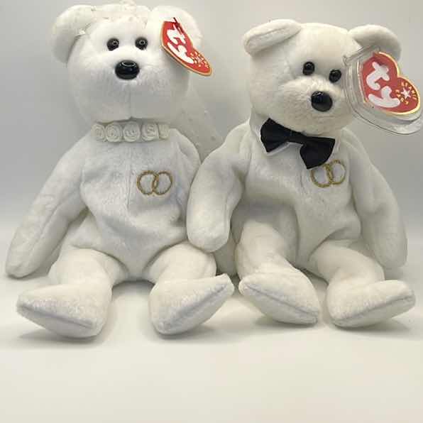 Photo 1 of TY BEANIE BABIE BRIDE AND GROOM WITH TAGS