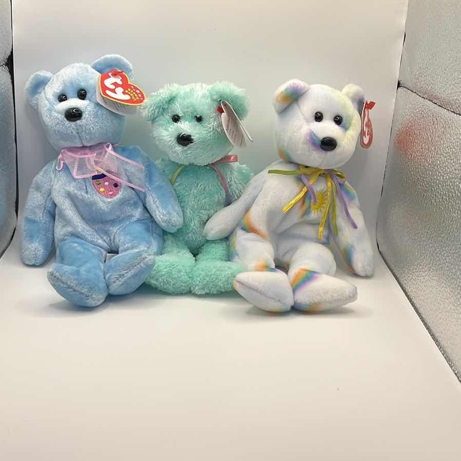 Photo 1 of 3- TY BEANIE BABIES EASTER THEME BEARS