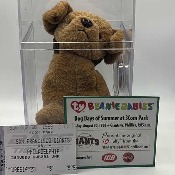 View 1 of SAN FRANCISCO GIANTS LIMITED EDITION TY BEANIE BABY PROMO WITH TICKET STUB AND CERTIF.