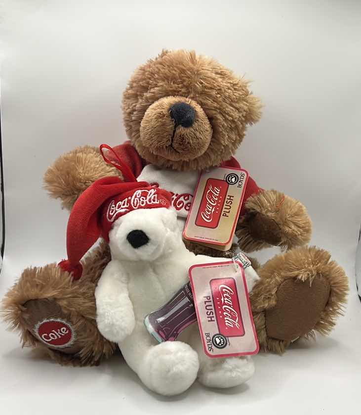 Photo 1 of 2 - COCA-COLA STUFFED TEDDY BEARS WITH TAGS