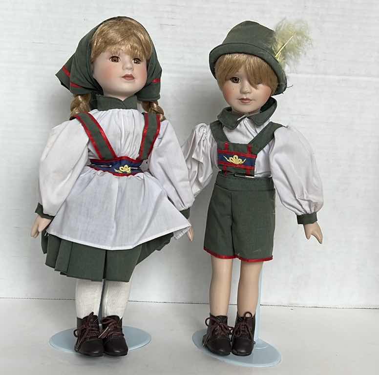 Photo 1 of 2 - SOFT BODY PORCELAIN FACE GERMAN BOY AND GIRL DOLLS - LLOYD PRIVATE COLLECTION