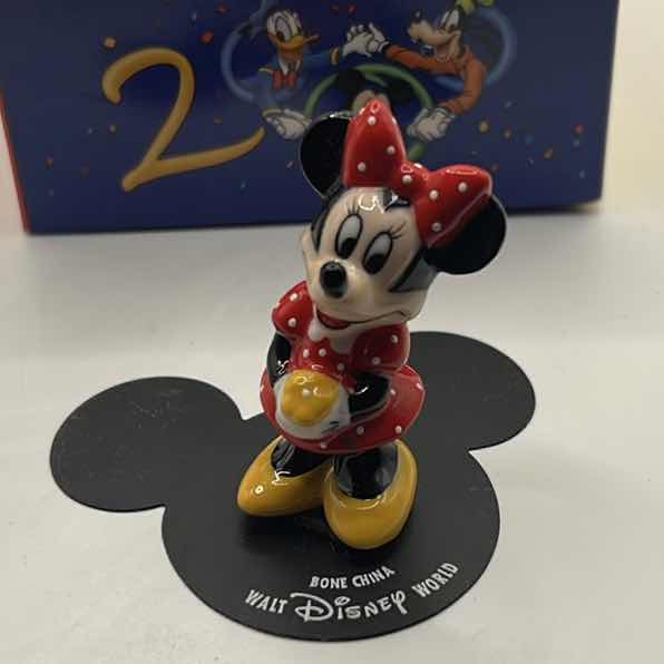 Photo 3 of DISNEY LOT - VINTAGE MICKEY MOUSE CLUB GLASS AND PORCELAIN MINI MOUSE FIGURINE