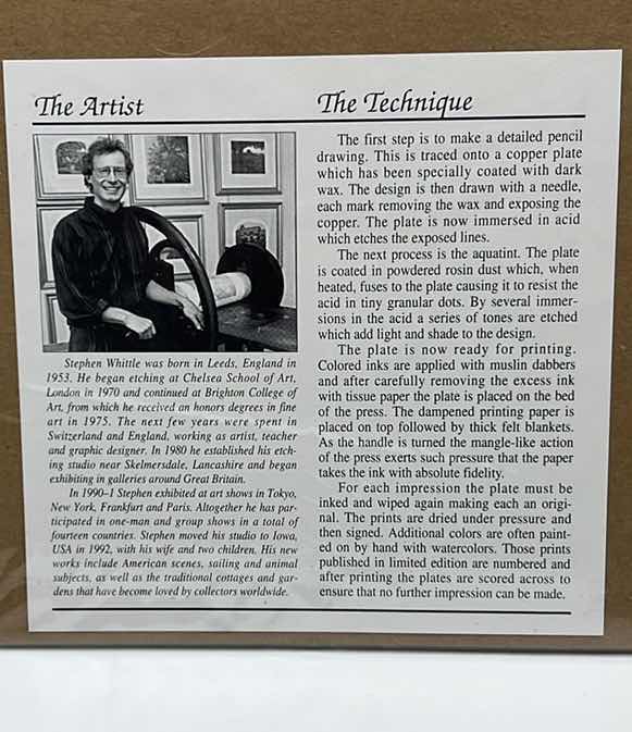 Photo 1 of LIMITED EDITION SIGNED STEPHEN WHITTLE - ‘PINOT NOIR’ GRAPE PRINT 6.5” x 7.5”