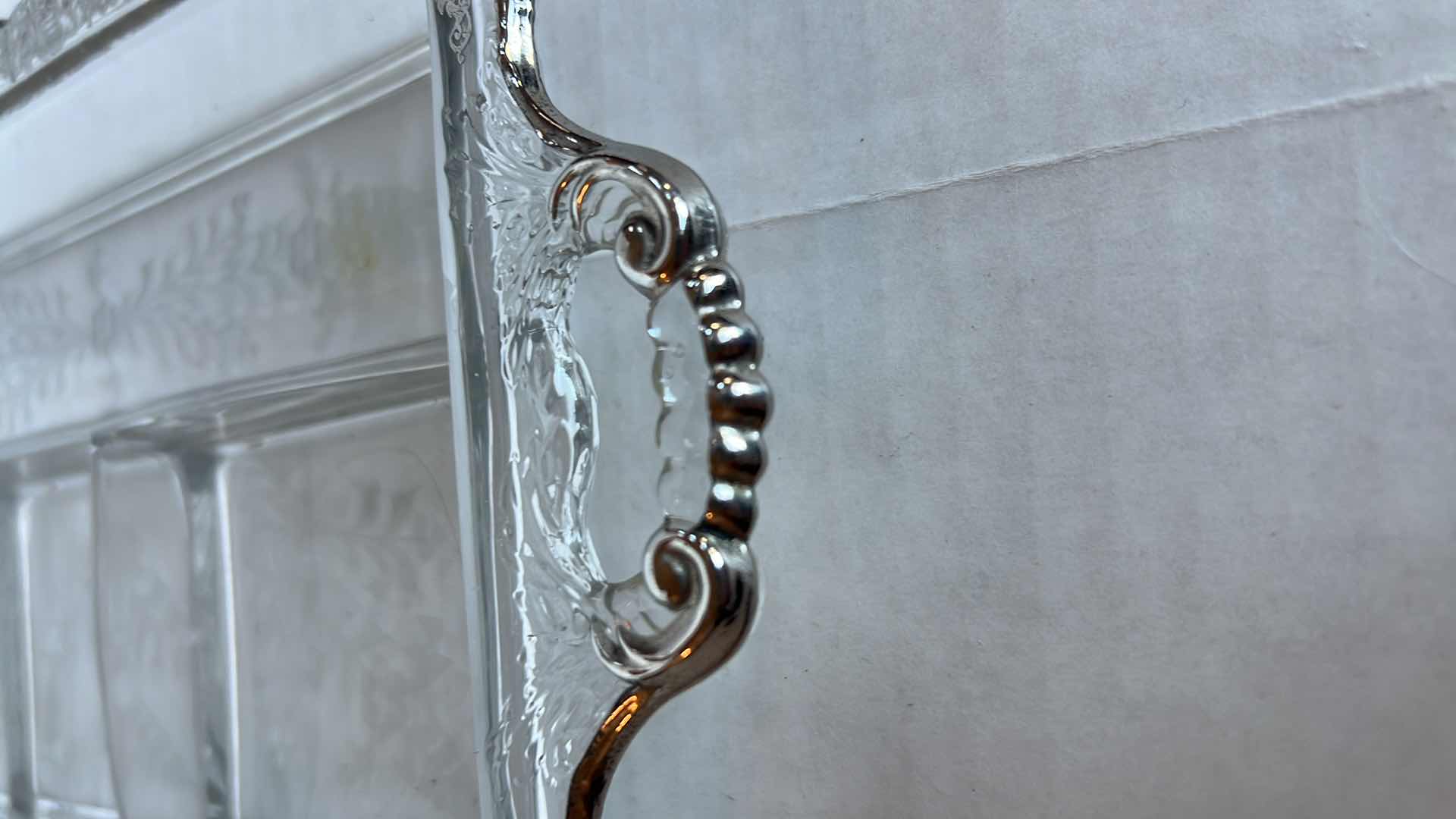 Photo 1 of VINTAGE ETCHED SILVER PLATED DIVIDED RELISH TRAY 13” X 8”