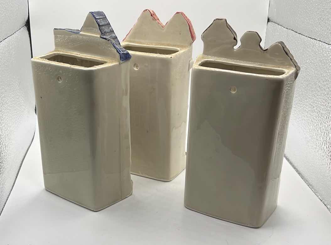 Photo 1 of SET OF 3 TAKAHASHI POCKET WALL MOUNT PLANTERS