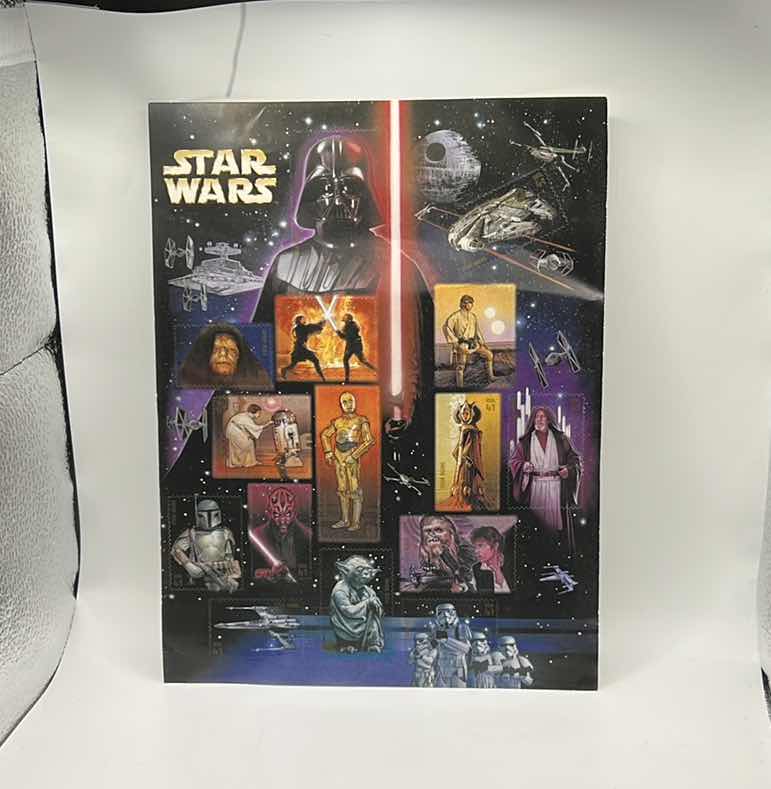 Photo 1 of STAR WARS MINT US POSTAGE SHEET SUITABLE FOR FRAMING - 10” x 7.5”
ACTUAL US STAMPS