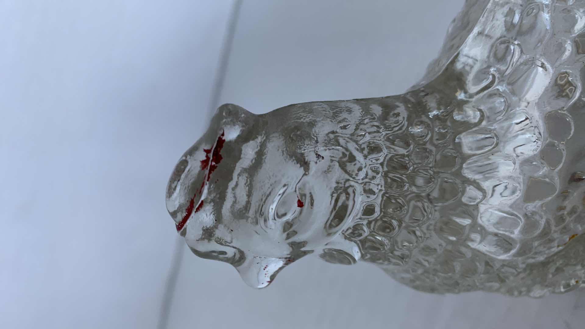 Photo 4 of 2-VINTAGE HEN IN NEST GLASS STATUES 5” TALL