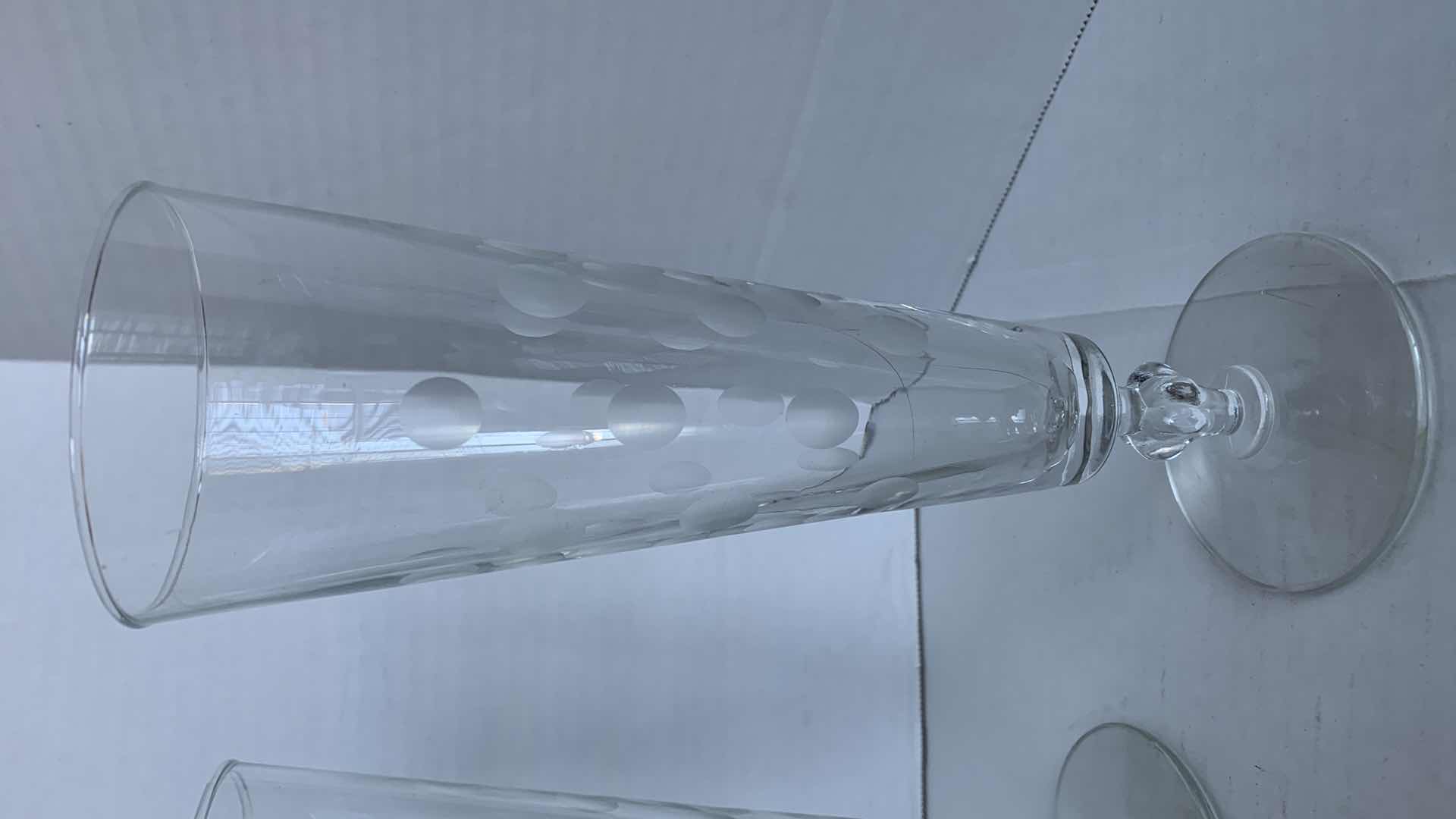 Photo 1 of 4-VINTAGE BRYCE GLASS “CUT DOT” 8OZ PILSNER BEER GLASSES