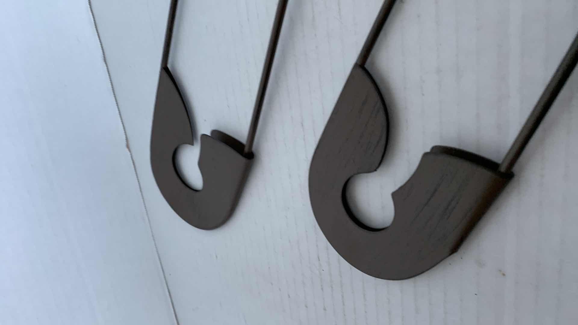 Photo 1 of 2-STEEL OVERSIZED BABY SAFETY PINS LONGEST IS 22”