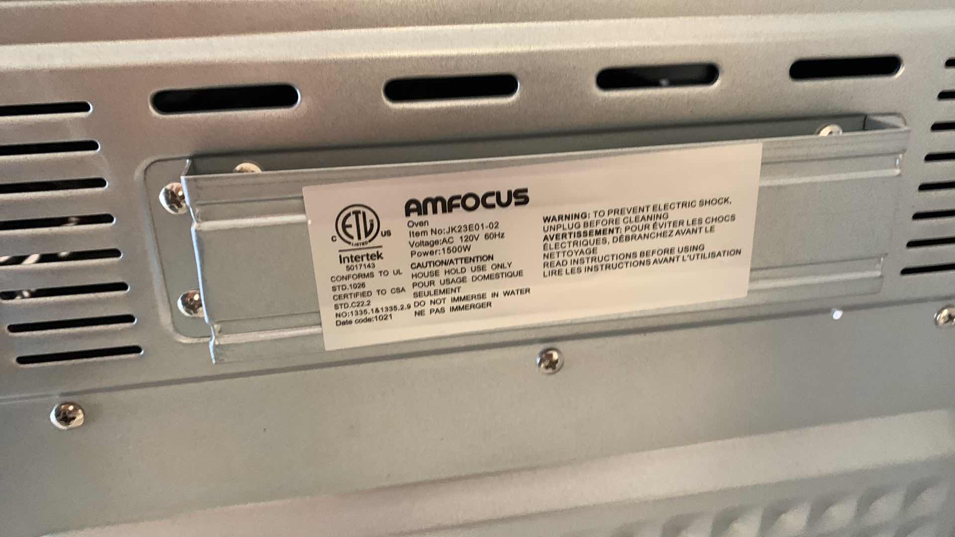 Photo 4 of AMFOCUS MULTIFUNCTION DIGITAL AIR FRYER OVEN MODEL JK23E01-02