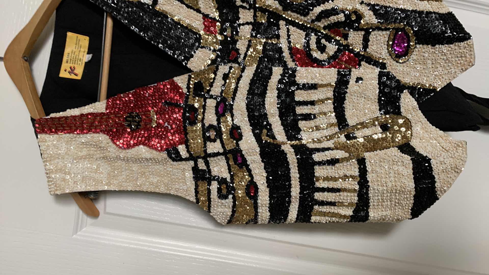 Photo 1 of MENS MUSIC THEMED SEQUIN VEST SIZE LARGE