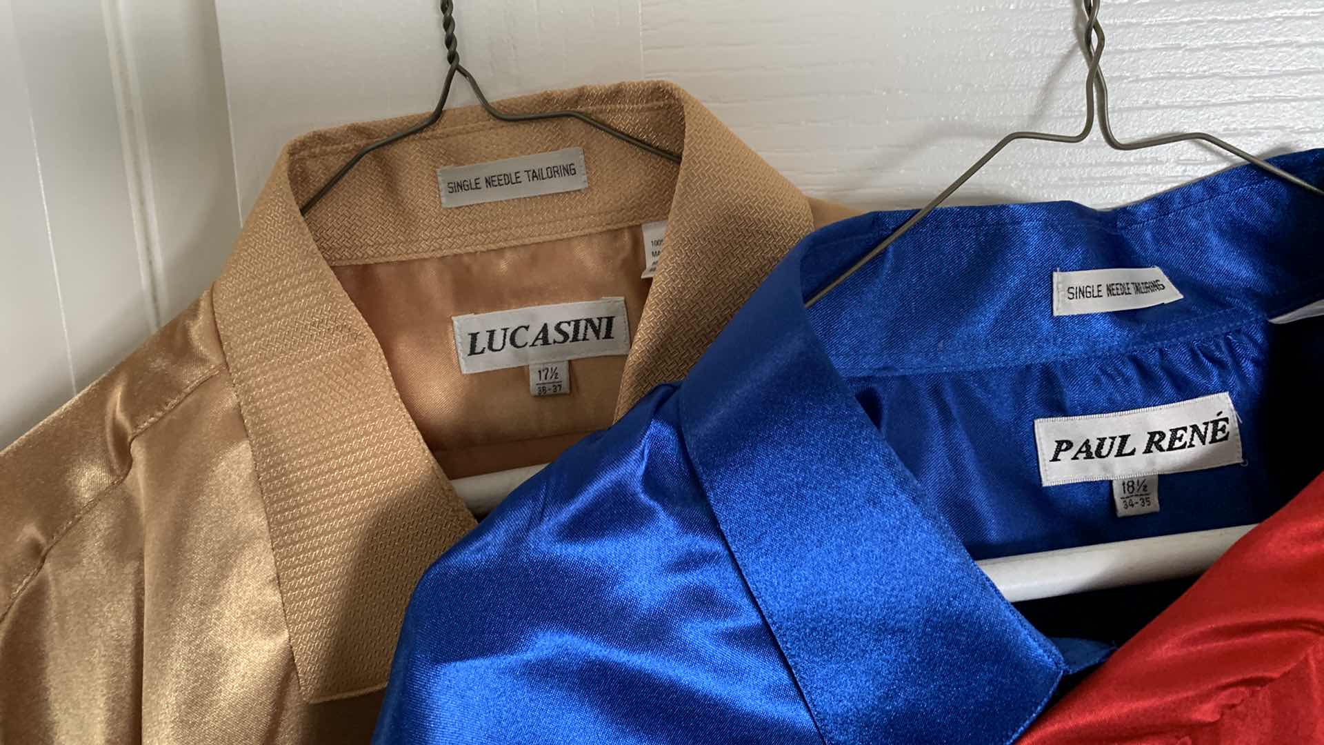 Photo 2 of 4-MENS SATIN SHIRTS SIZE L AND XL