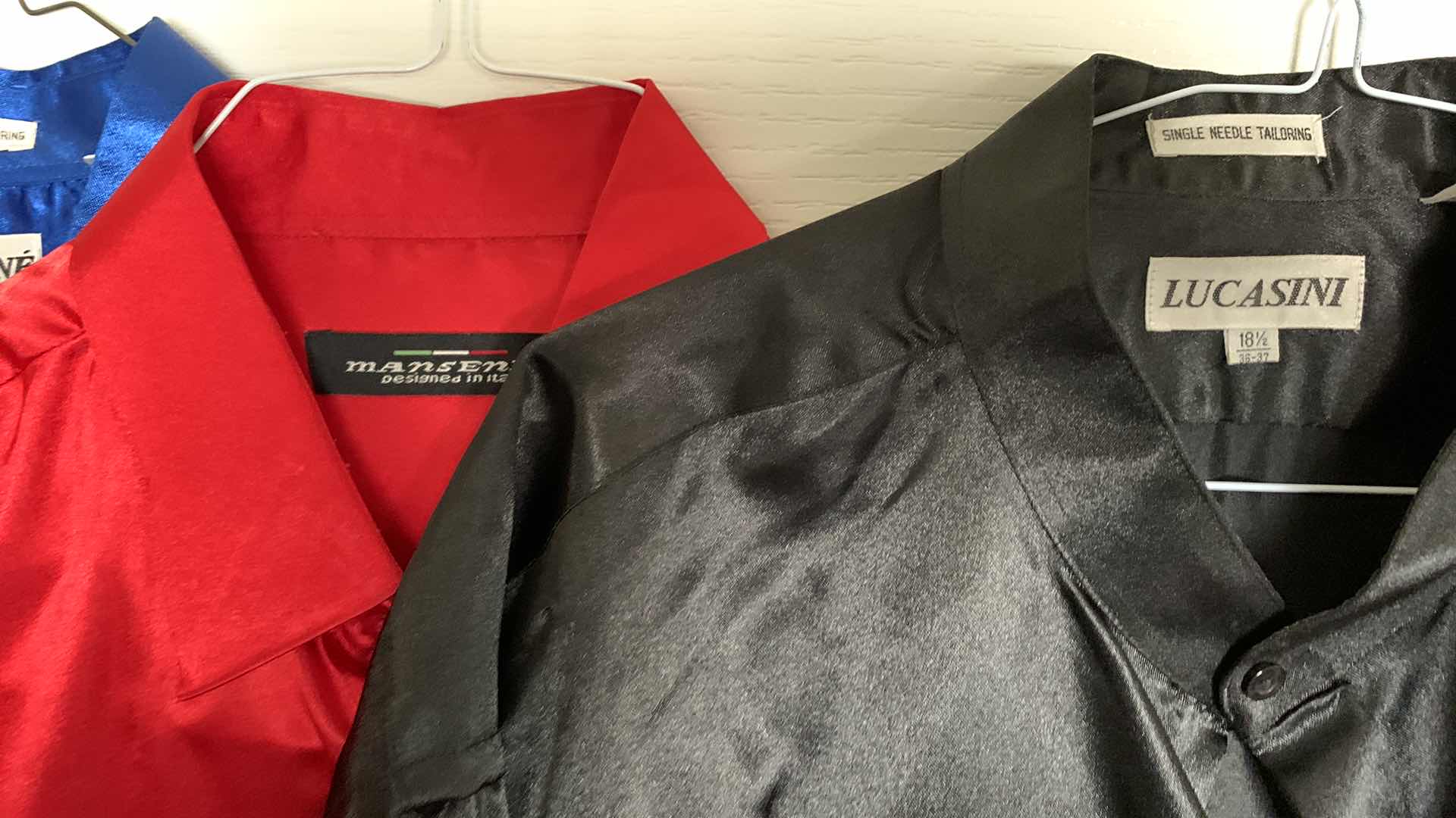 Photo 1 of 4-MENS SATIN SHIRTS SIZE L AND XL