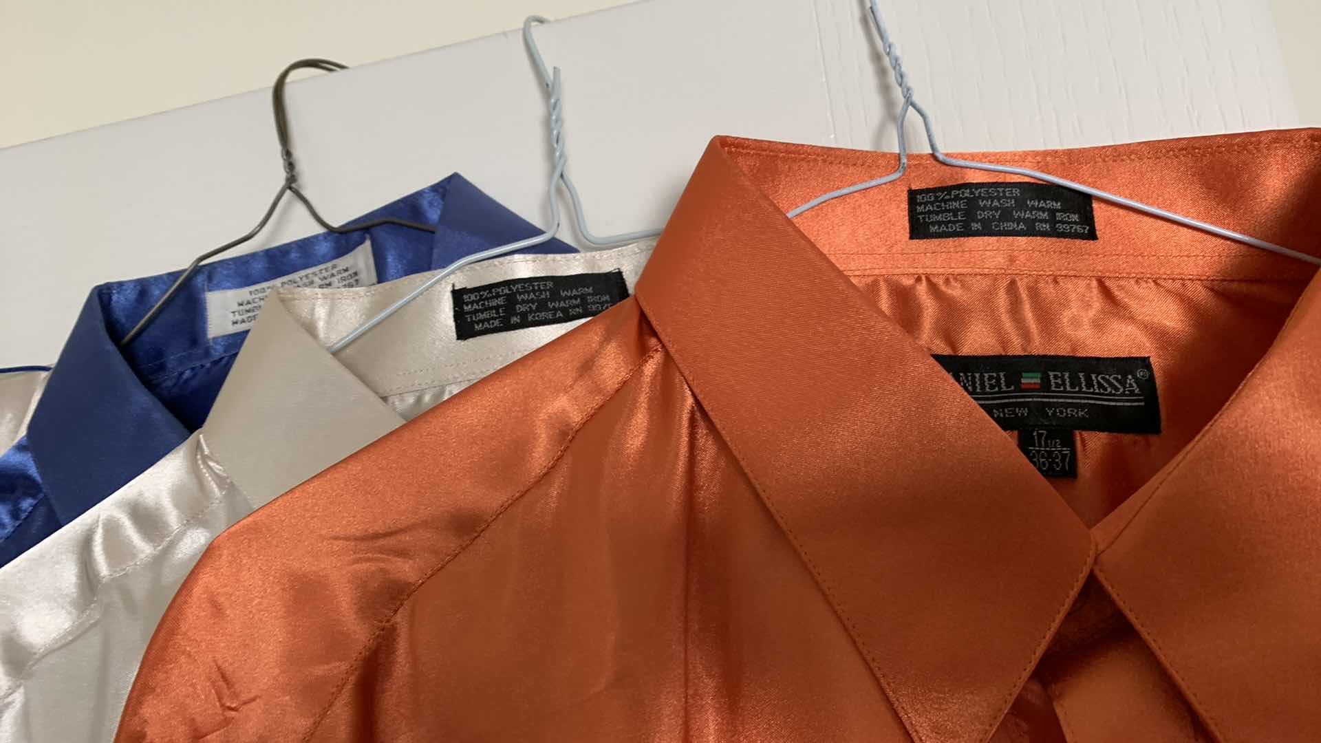 Photo 1 of 6-MENS DANIEL ELLISSA SATIN SHIRTS SIZE L AND XL