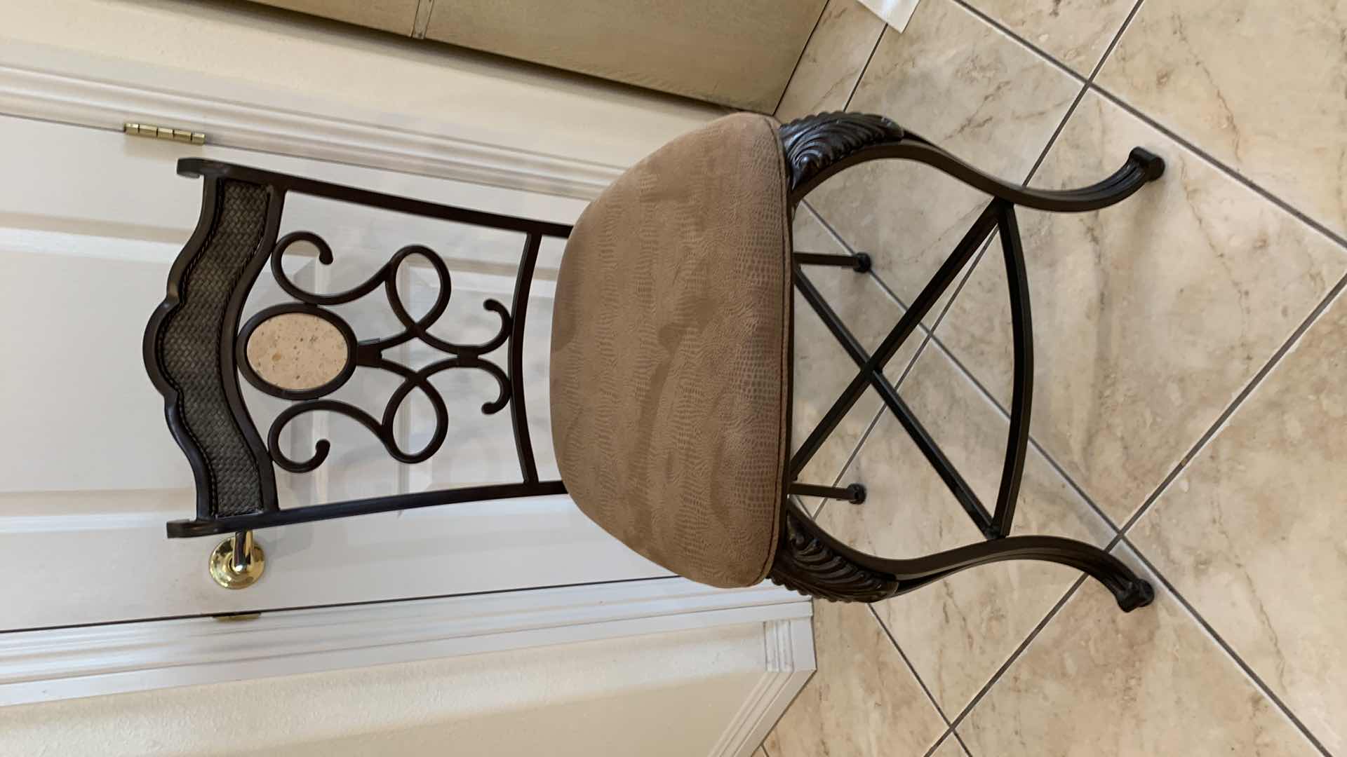 Photo 1 of METAL AND MICRO-SUEDE DINING CHAIR