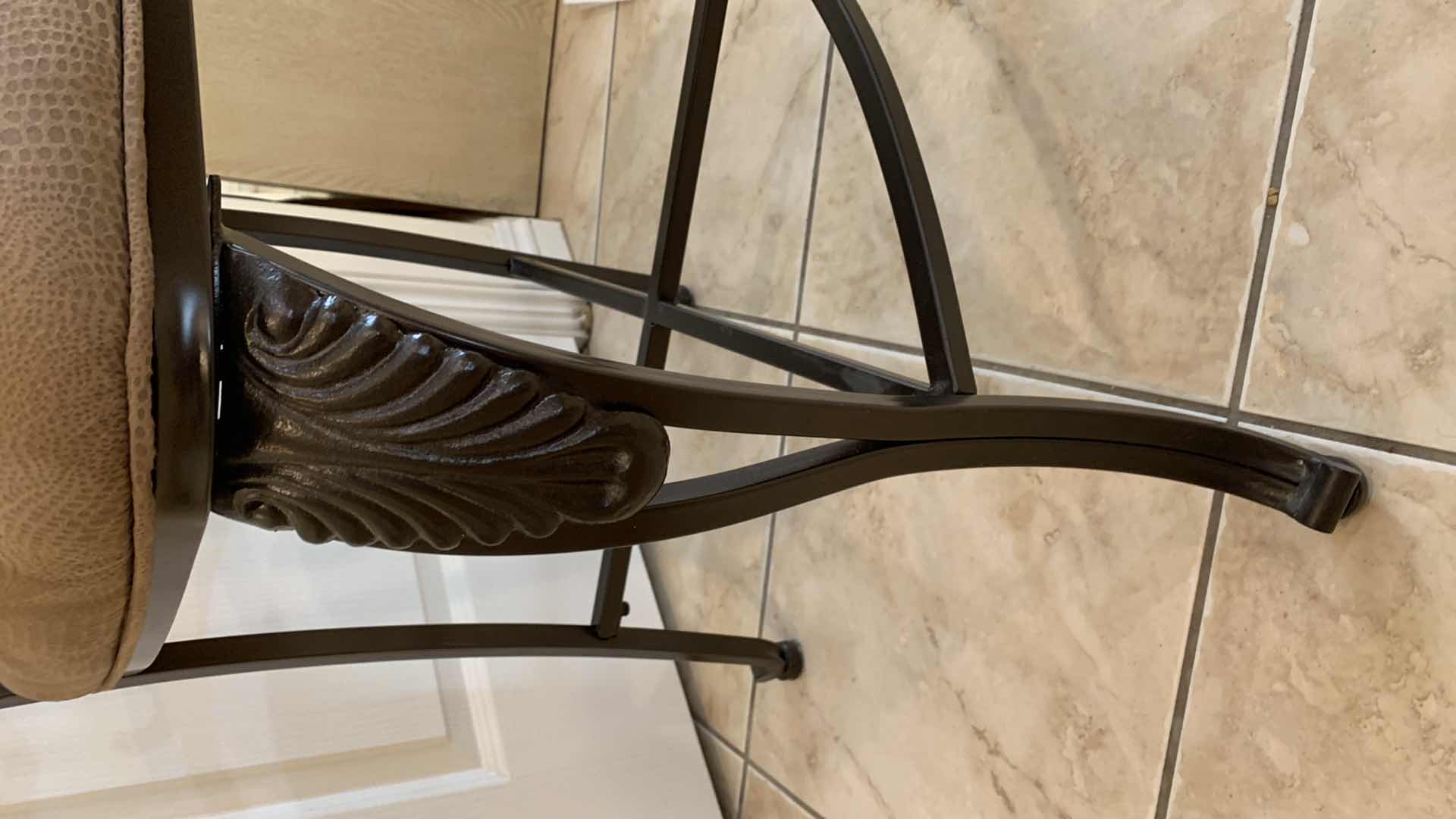 Photo 1 of METAL AND MICRO-SUEDE DINING CHAIR