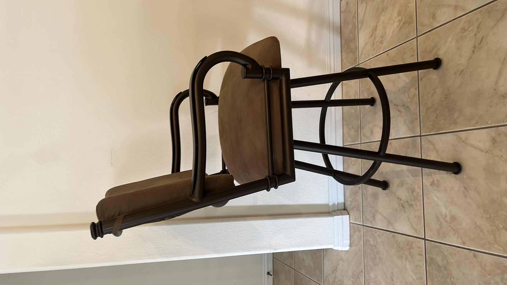 Photo 1 of METAL/MICROSUEDE SWIVEL BAR STOOL