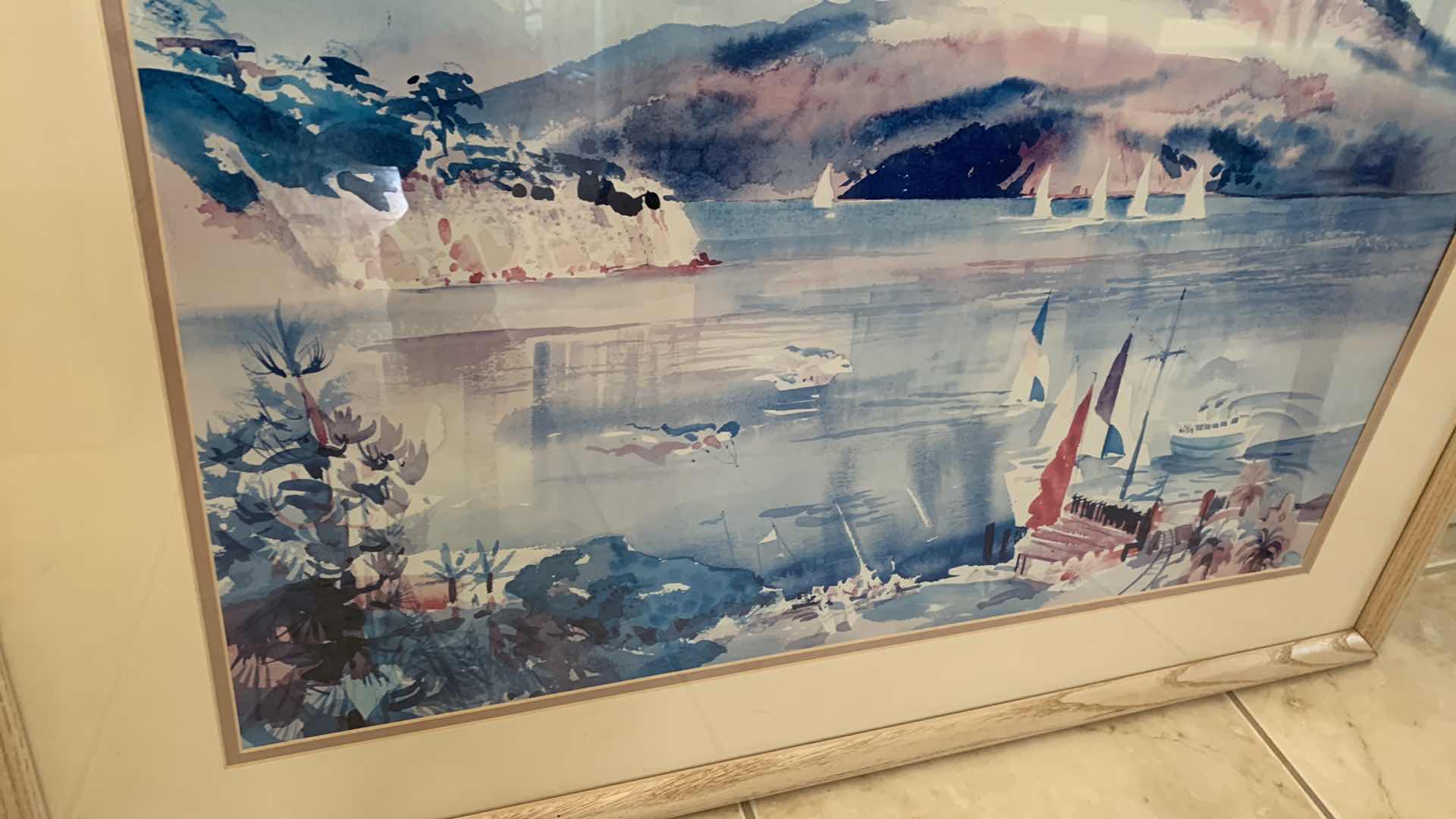 Photo 1 of OCEAN WATERCOLOR PRINT 38” X 26”