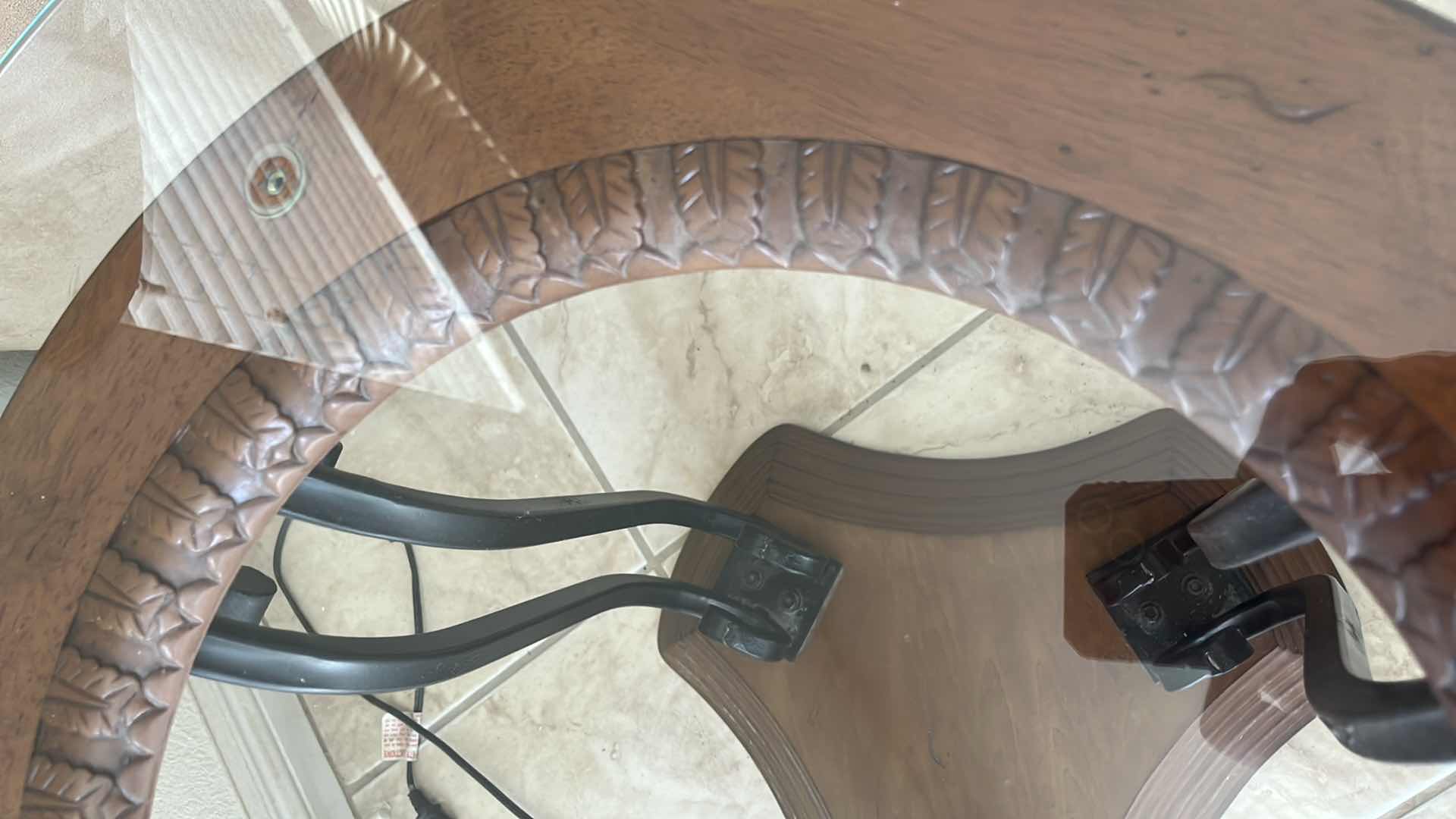 Photo 1 of GLASS TOP SIDE TABLE 27” DIA