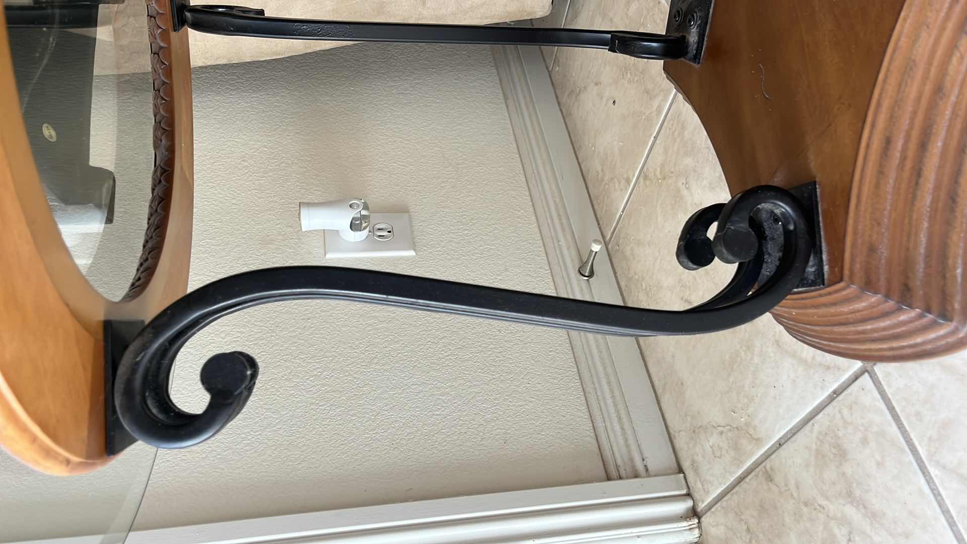 Photo 1 of GLASS TOP SIDE TABLE 27” DIA