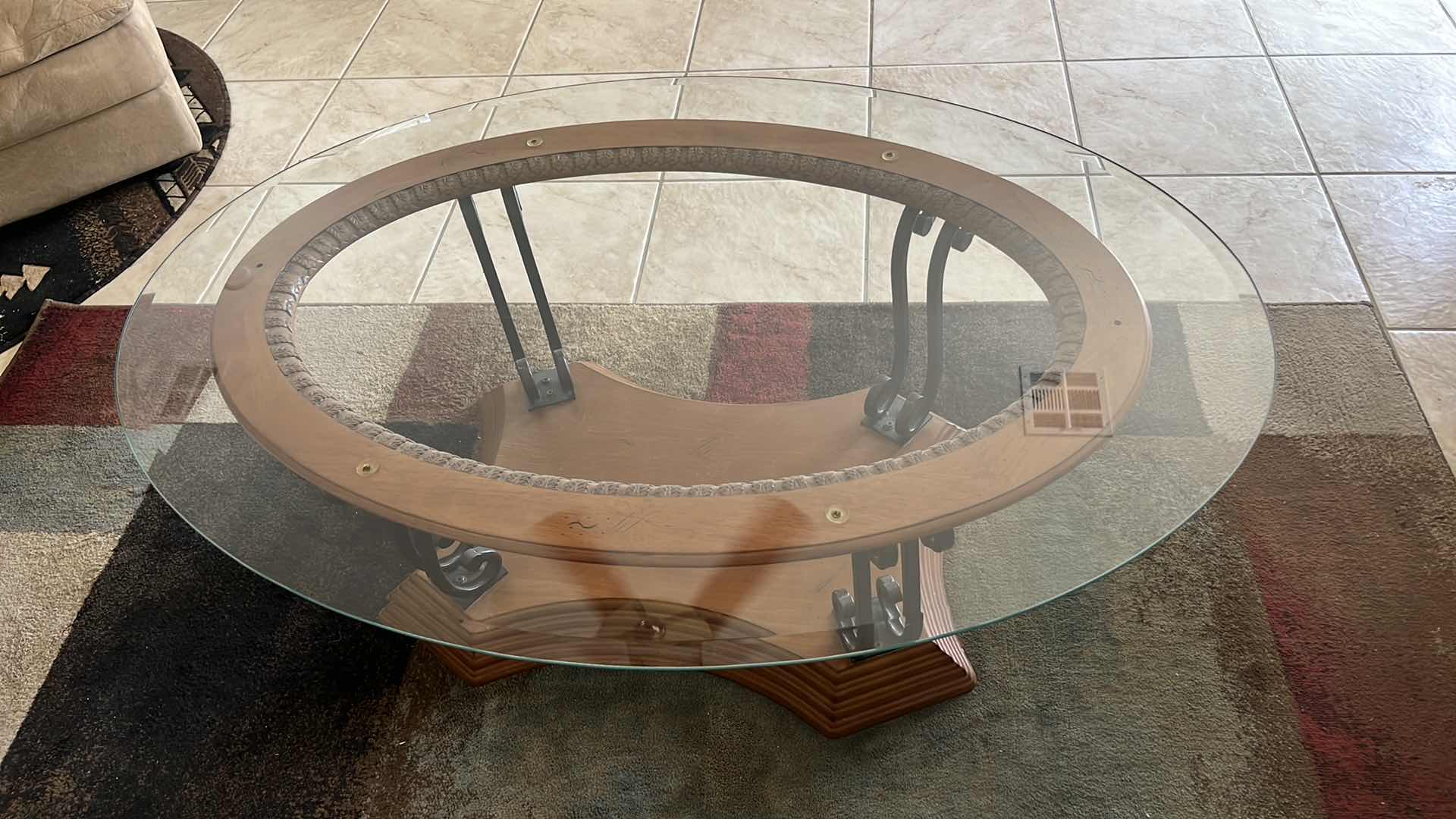 Photo 1 of GLASS TOP COFFEE TABLE 50” L