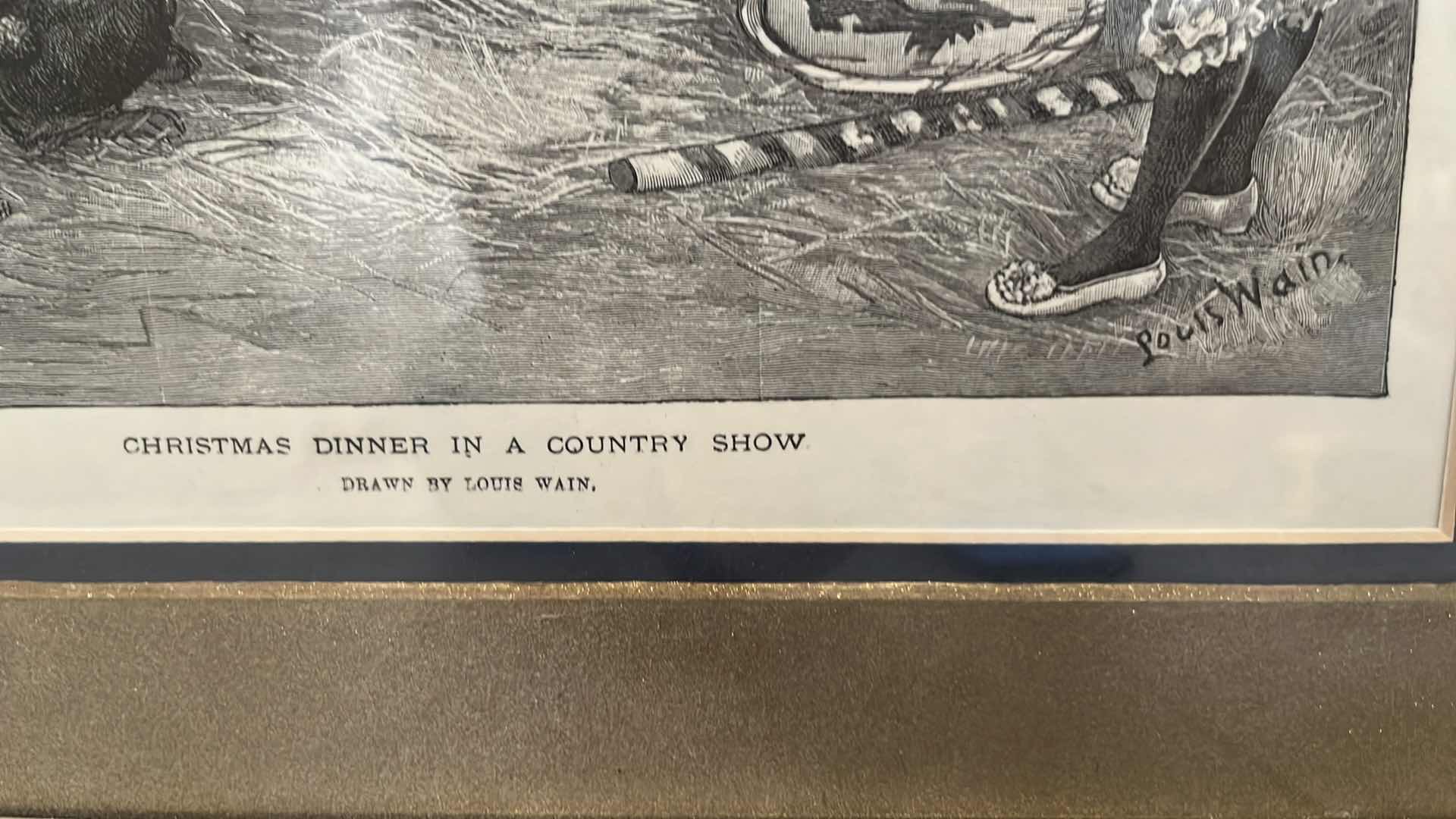 Photo 1 of LOUIS WAIN “CHRISTMAS DINNER IN A COUNTRY SHOW” 16”X13”