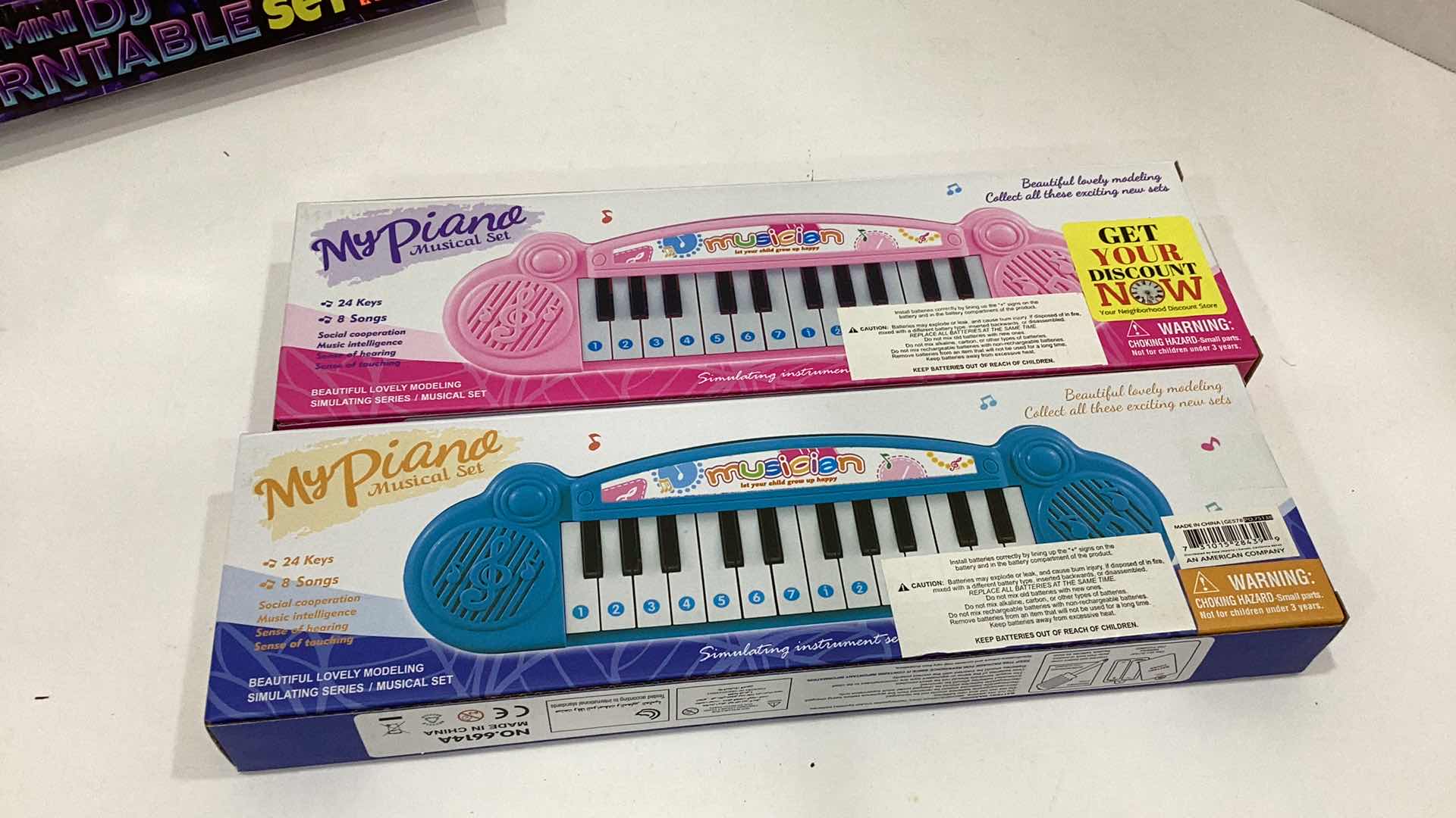 Photo 1 of 3 PCS NEW TURNTABLE AND 2 PIANO KID TOYS