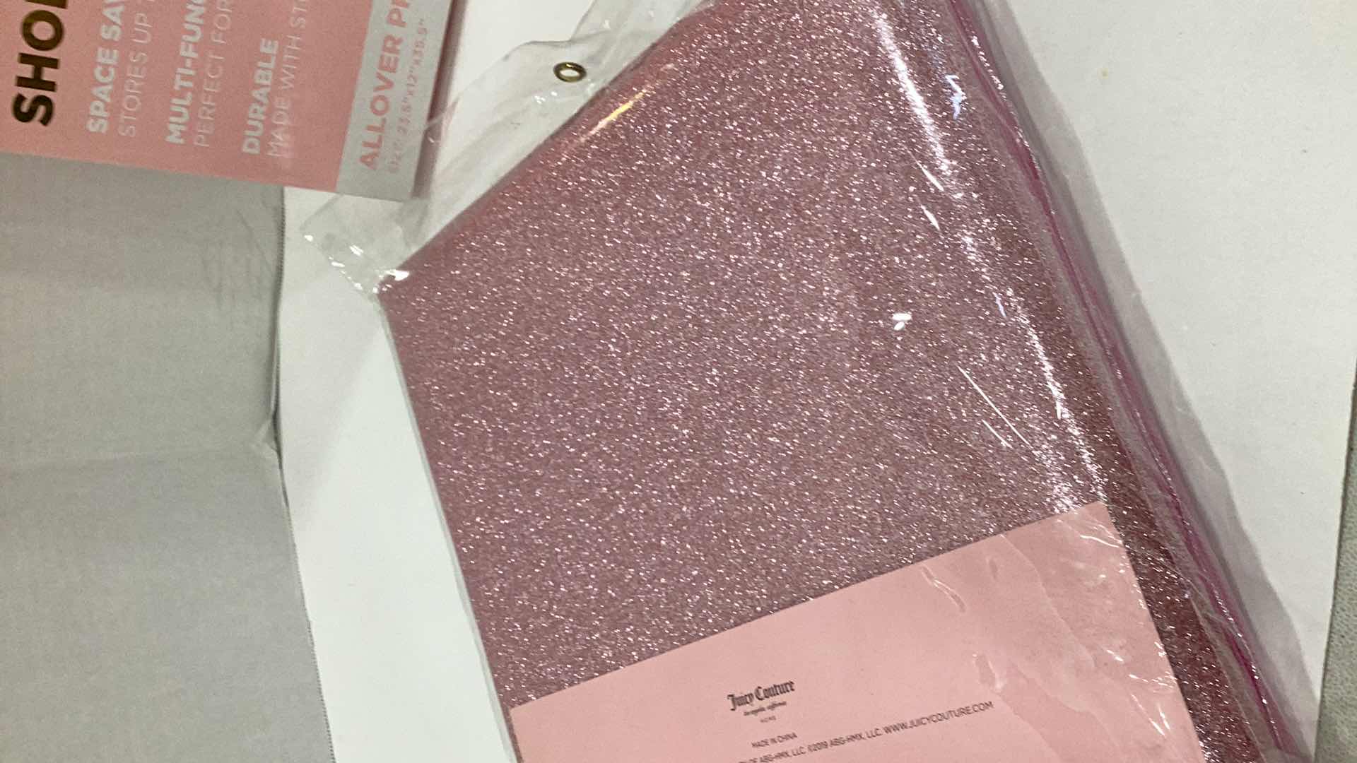 Photo 3 of 2PCS JUICY COUTURE SHOE RACK AND GLITTER STORAGE CUBE