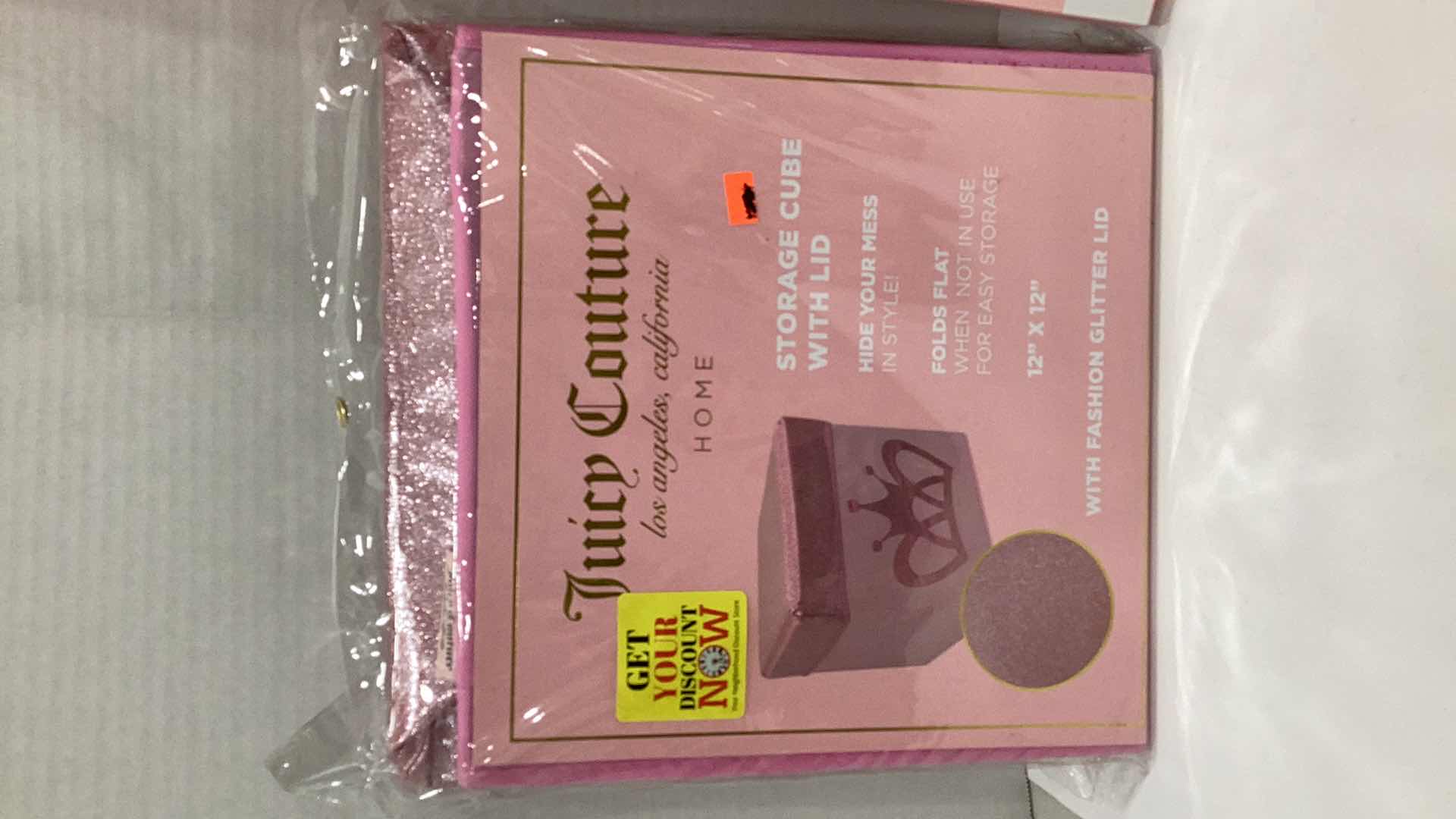 Photo 2 of 2PCS JUICY COUTURE SHOE RACK AND GLITTER STORAGE CUBE