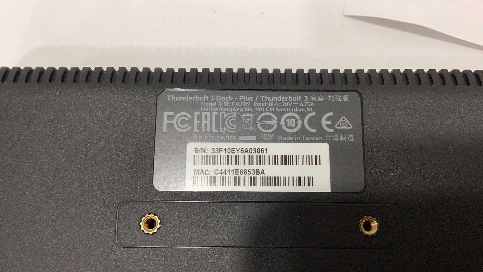 Photo 3 of BELKIN THUNDERBOLT 3 DOCK PLUS STATION