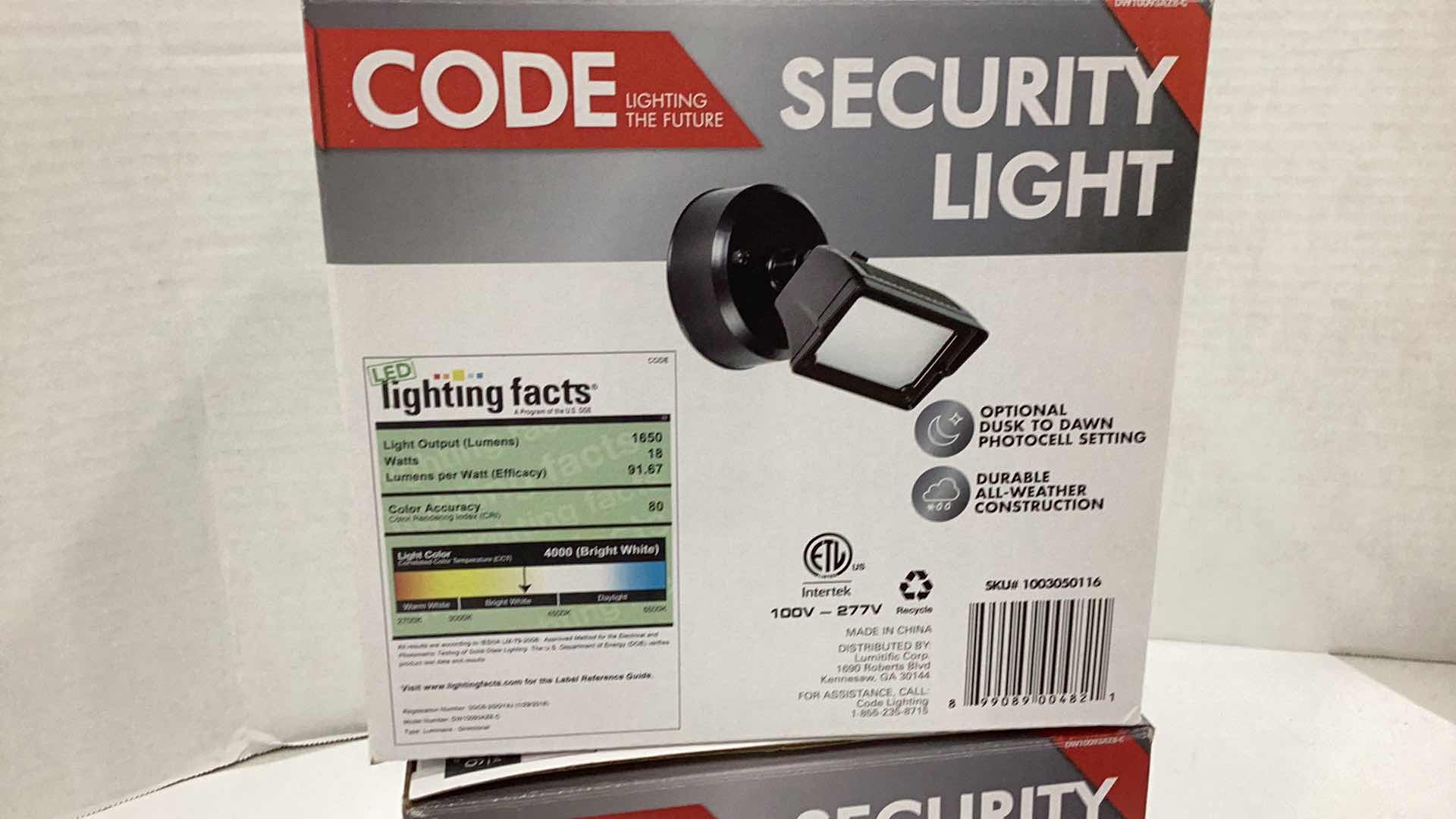 Photo 1 of 2 PCS CODE SECURITY LIGHTS